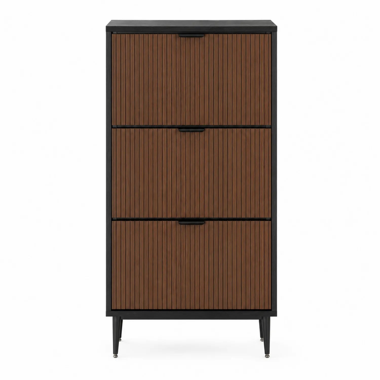 Armario de metal y madera con tres compartimentos marrón 120x60x35 cm