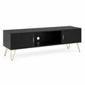 Mueble TV de MDF con Patas Metálicas Negro 120x40x45 cm
