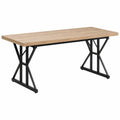 Mesa de comedor de madera y metal 180x90 cm