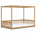Cama con dosel de madera de pino 200x150x160 cm Natural