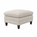 Puff cuadrado de tela beige 60x60x45 cm
