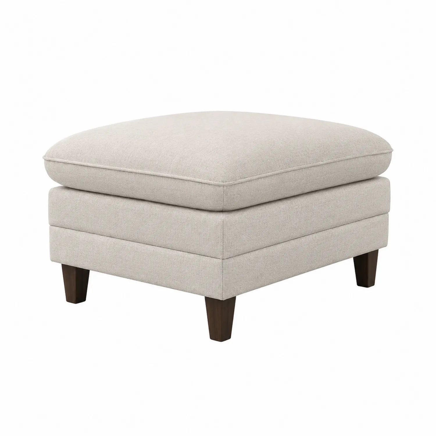 Puff cuadrado de tela beige 60x60x45 cm