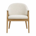 Silla de comedor de madera y tela de poliéster Beige