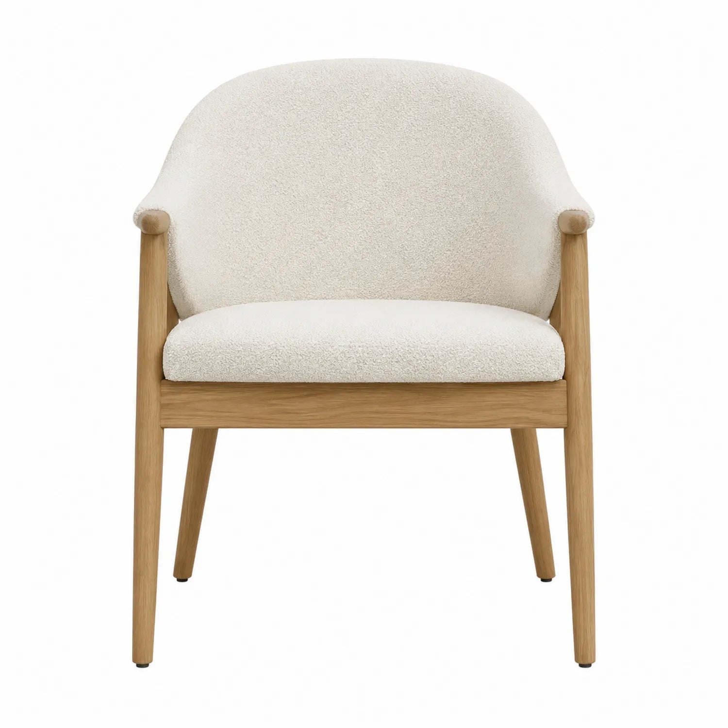Silla de comedor de madera y tela de poliéster Beige