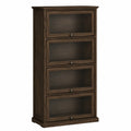 Estantería de Madera con Puertas de Vidrio Marrón 180x80x30 cm