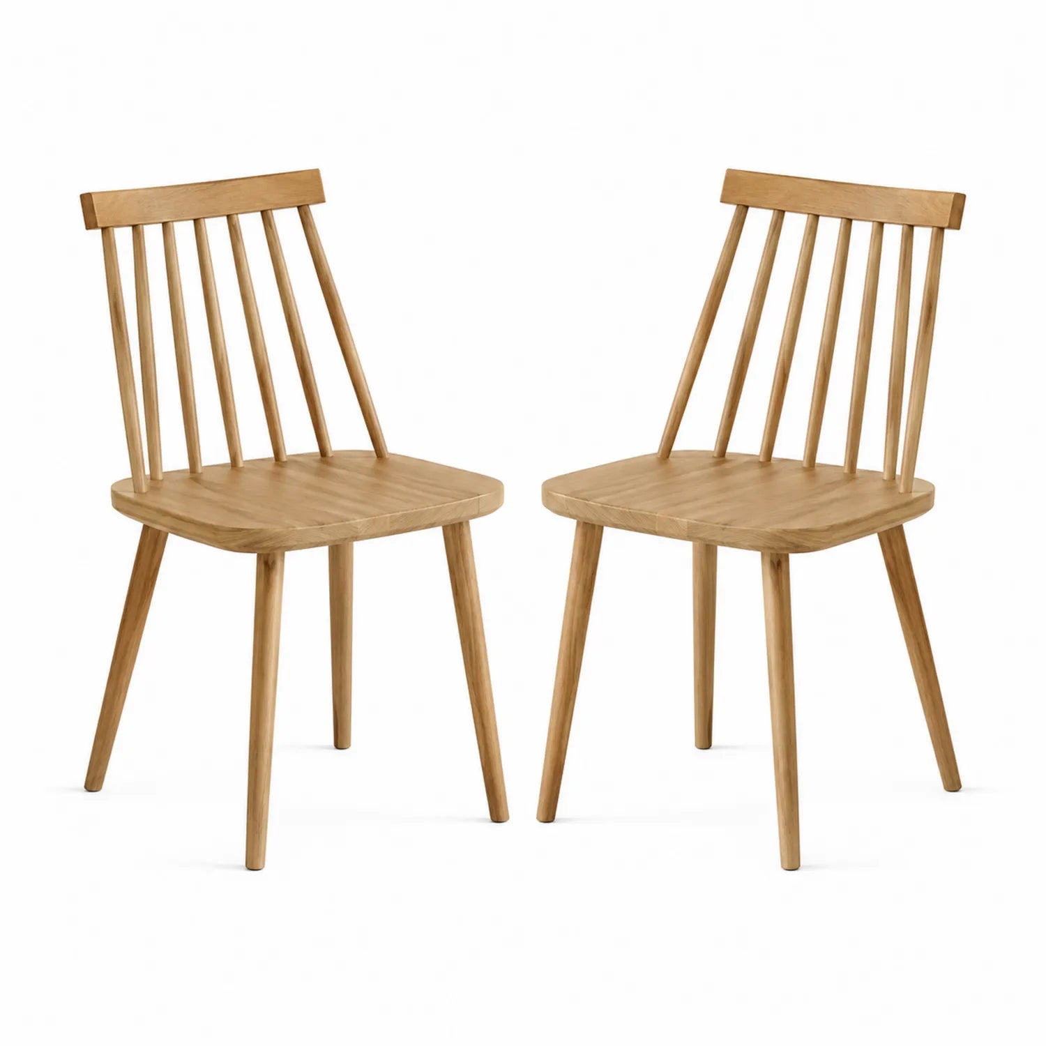 Set de 2 sillas de comedor de madera de roble