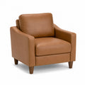 Sillón de cuero sintético marrón 85x95x90 cm