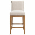 Taburete de poliéster Beige con estructura de Roble