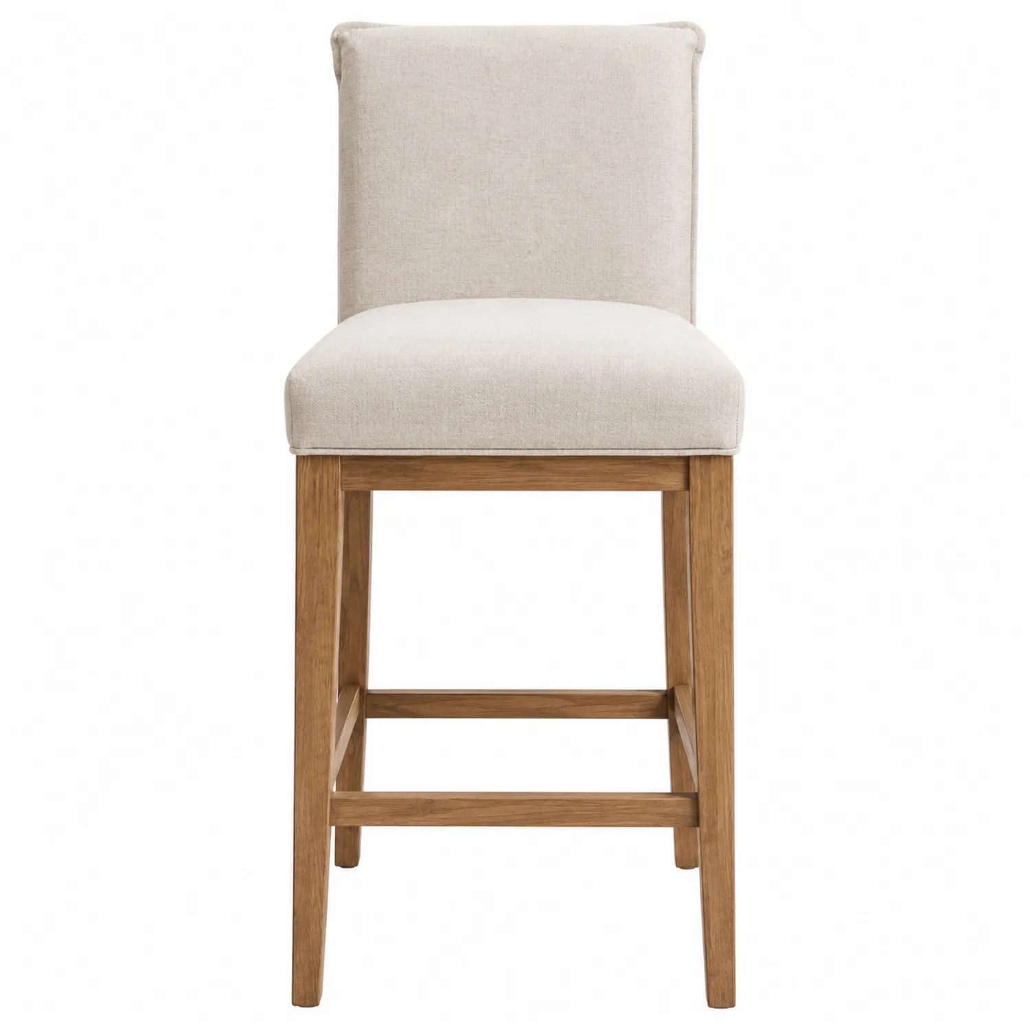 Taburete de poliéster Beige con estructura de Roble