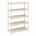 Estantería de plástico beige 5 niveles 135x60x30 cm