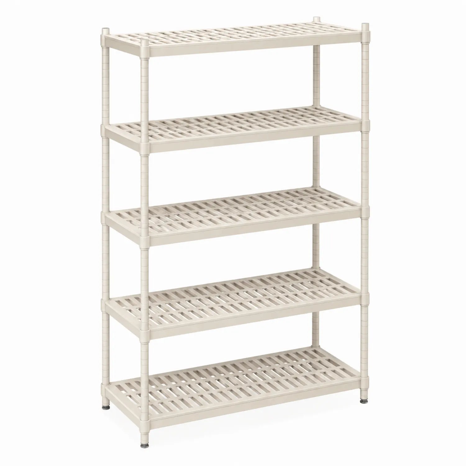 Estantería de plástico beige 5 niveles 135x60x30 cm