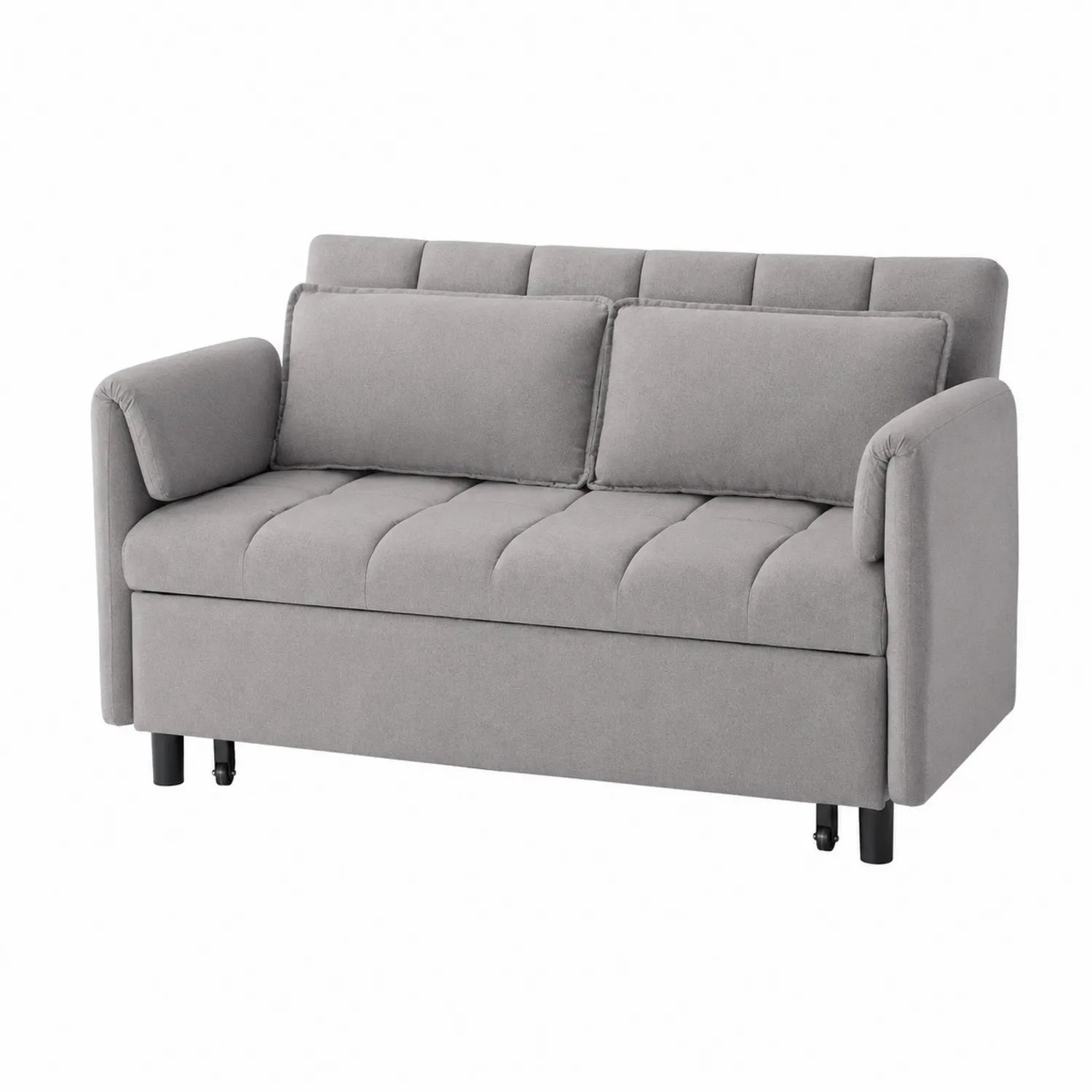 Sofá cama de tela gris 2 plazas 190x85x75 cm