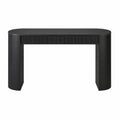 Mesa consola de madera maciza negra 120x40x75 cm