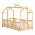 Cama infantil de madera maciza en forma de casa