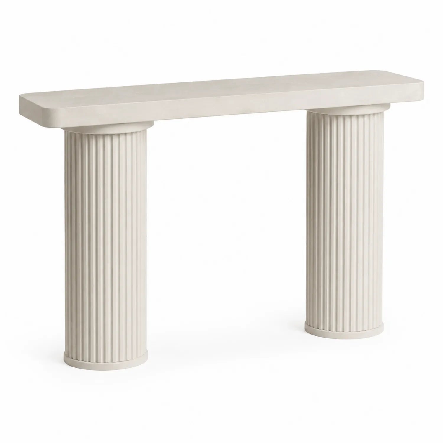 Mesa consola de resina beige 120x35x80 cm