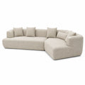 Sofá modular de esquina en tela de chenille beige