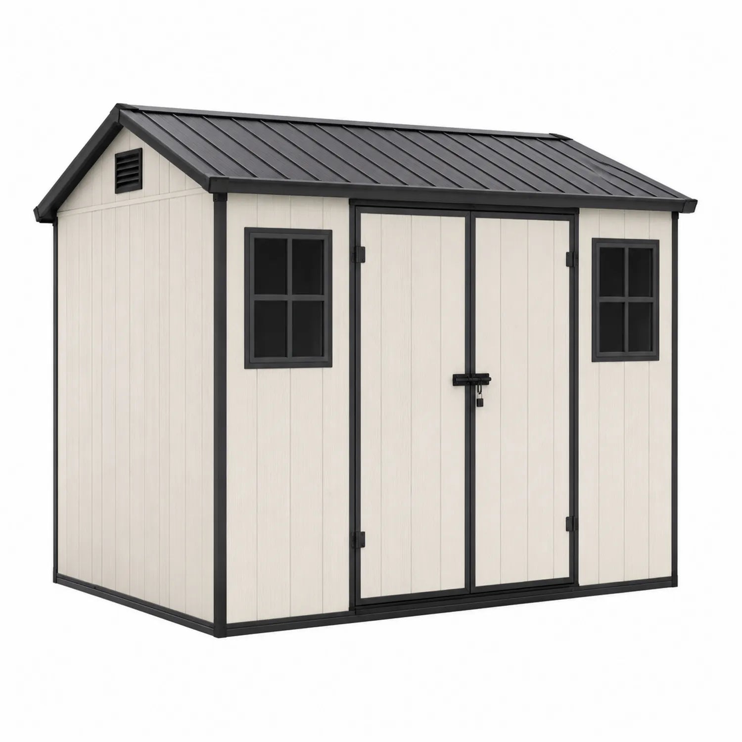 Caseta de almacenamiento exterior de plástico 378x218 cm Beige/Negro