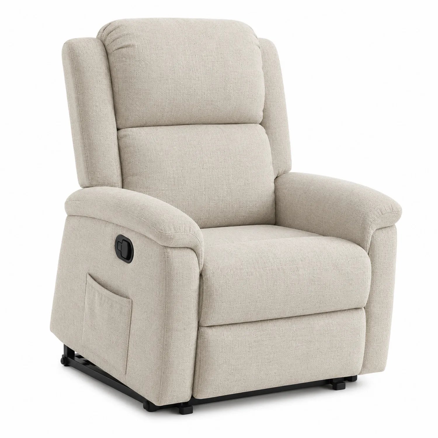 Sillón reclinable de tela beige