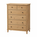 Cómoda de madera maciza con 6 cajones