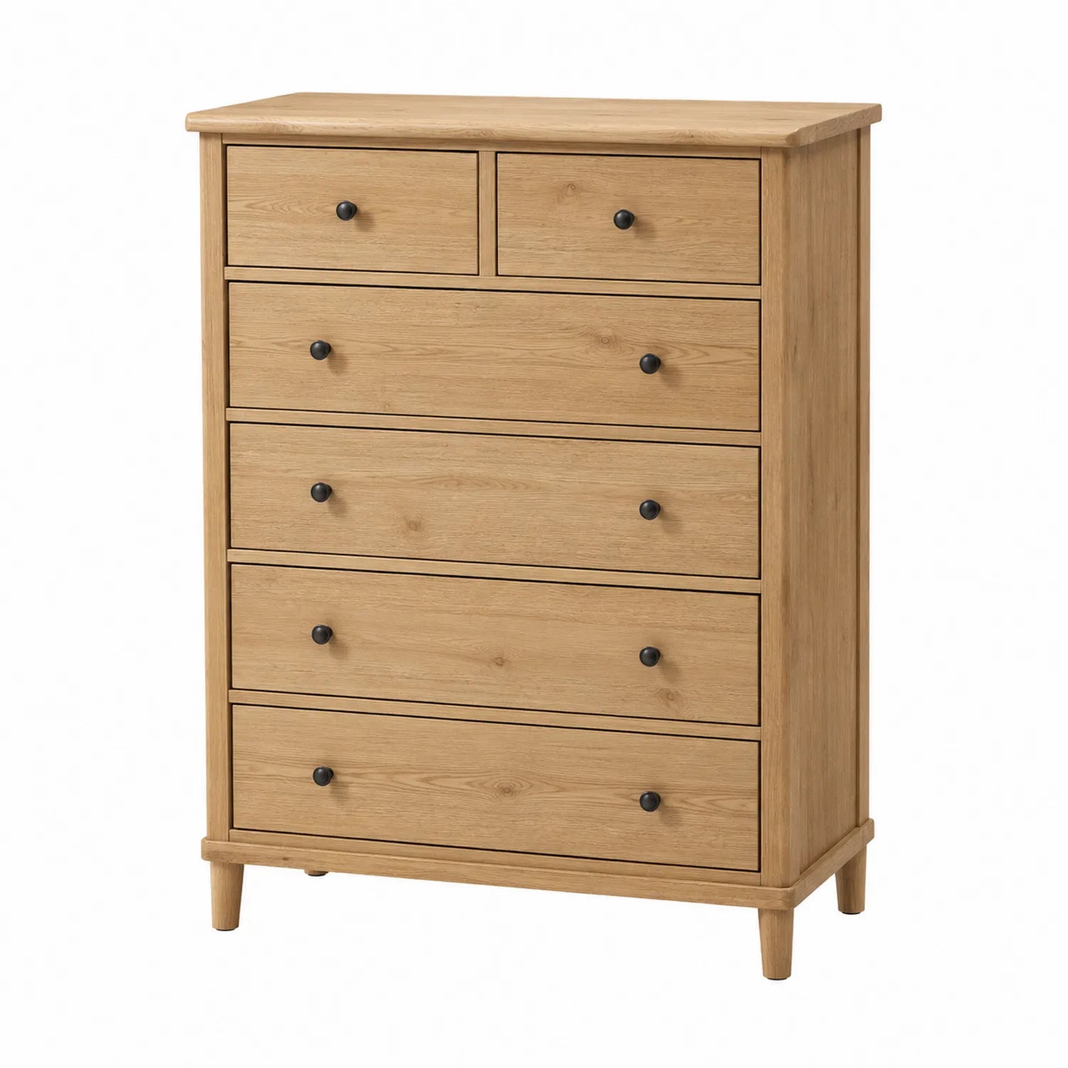 Cómoda de madera maciza con 6 cajones