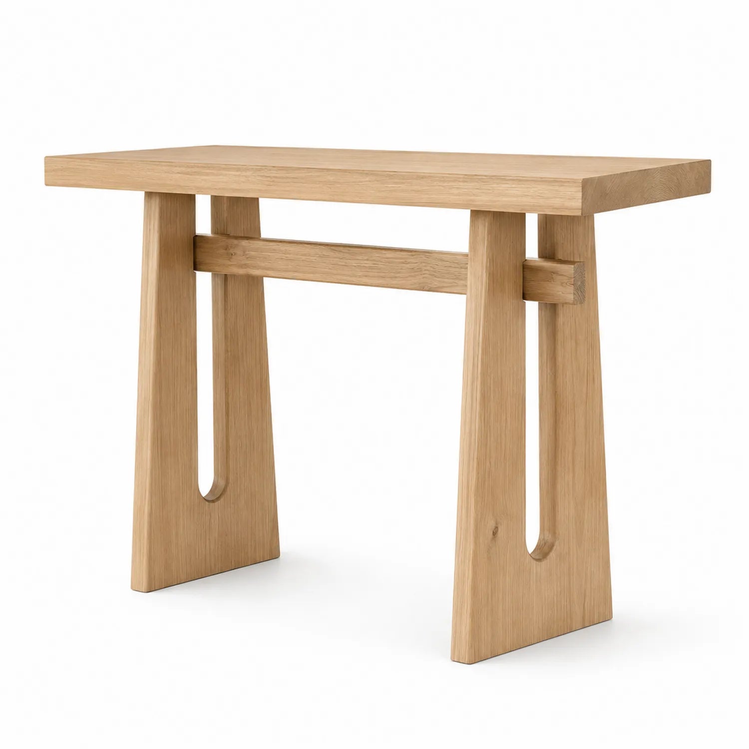 Mesa consola de madera de roble 120x40x80 cm