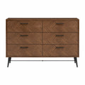 Cómoda de madera con 6 cajones de nogal