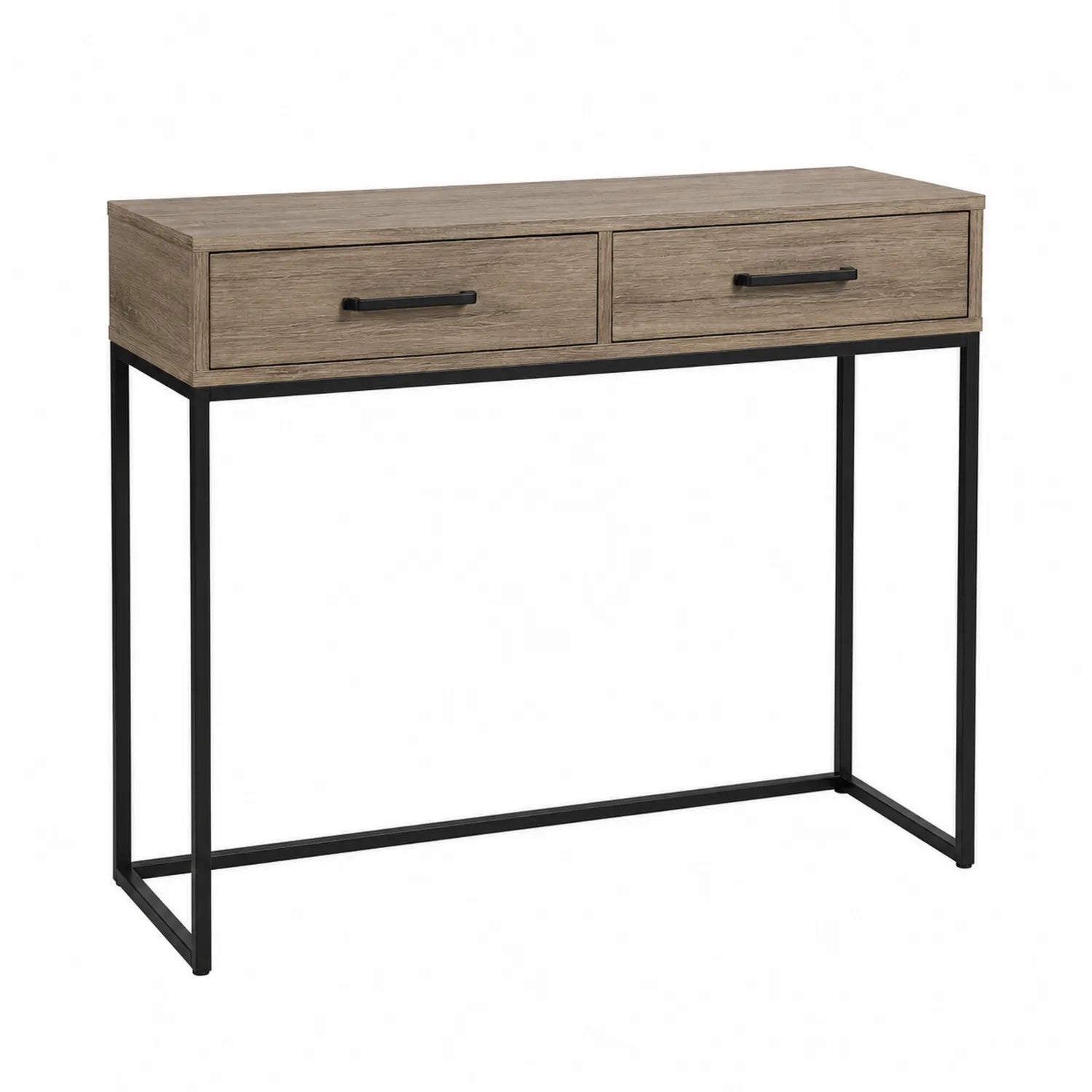 Mesa consola de madera MDF y metal negra