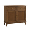 Aparador de Madera Maciza Marrón con Cajones y Puertas