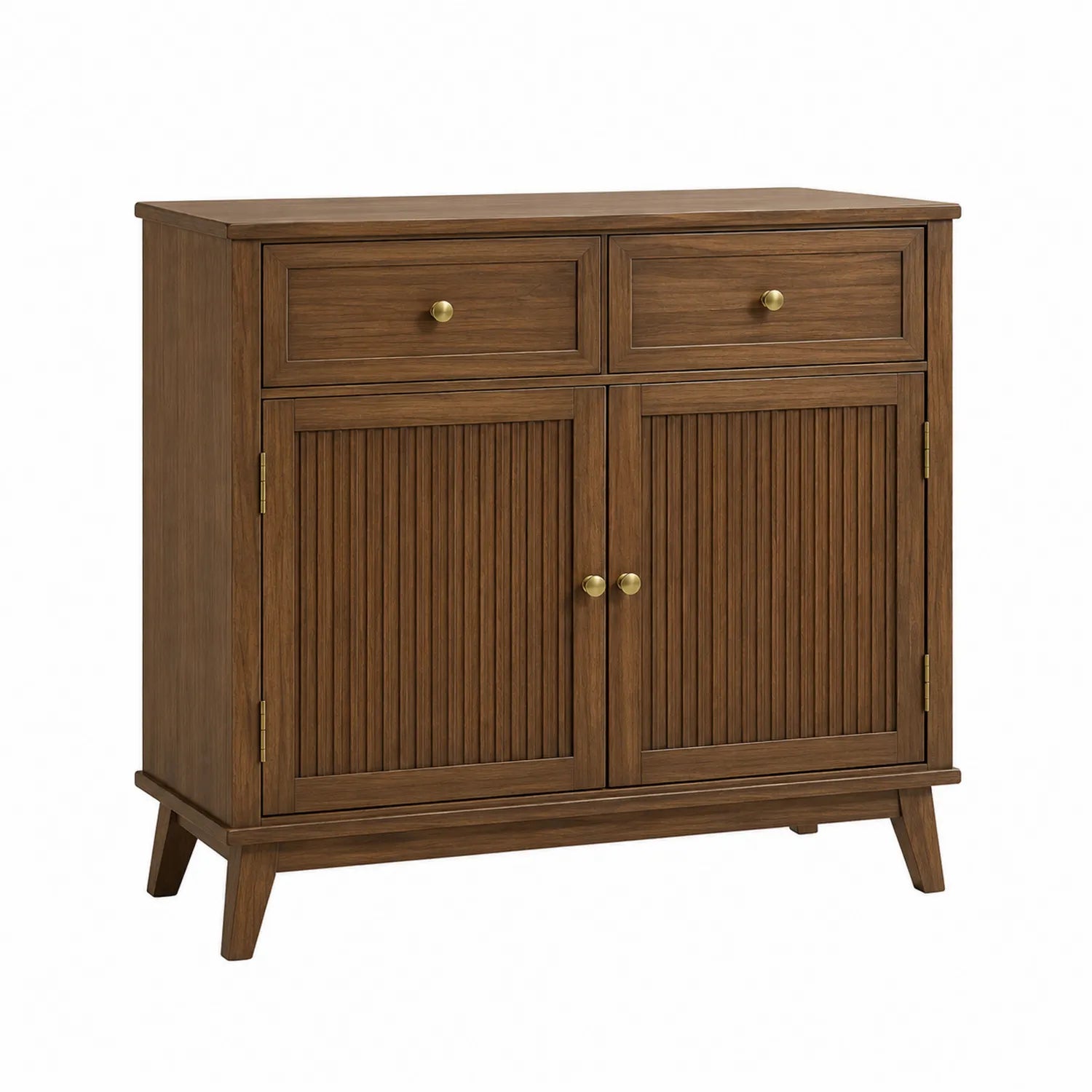 Aparador de Madera Maciza Marrón con Cajones y Puertas