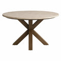 Mesa de comedor redonda de mármol y madera 120 cm