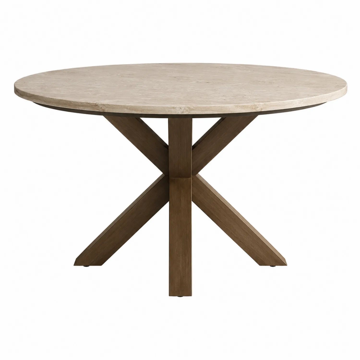 Mesa de comedor redonda de mármol y madera 120 cm