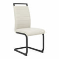 Silla de comedor de piel sintética con estructura de metal negro