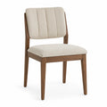 Silla de comedor en madera y poliéster beige