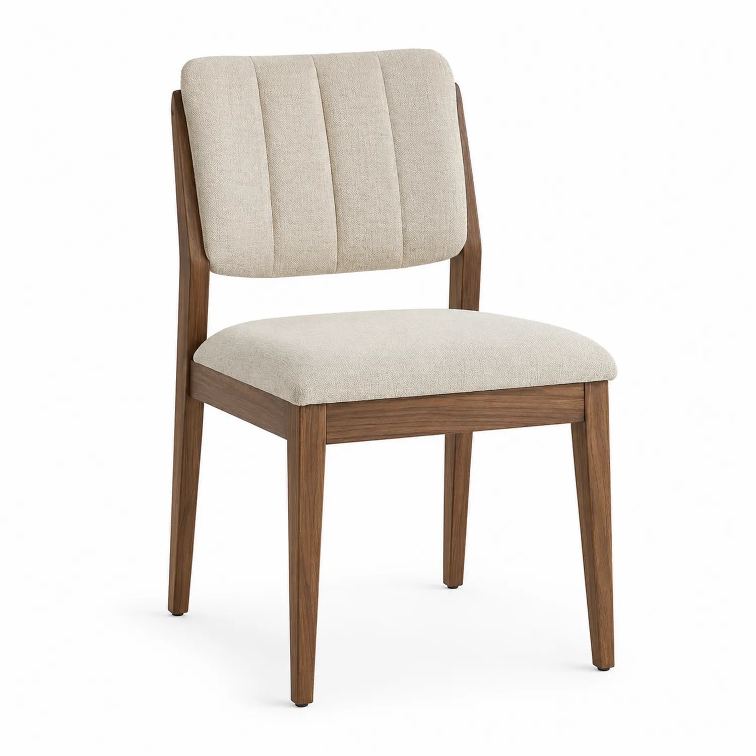 Silla de comedor en madera y poliéster beige