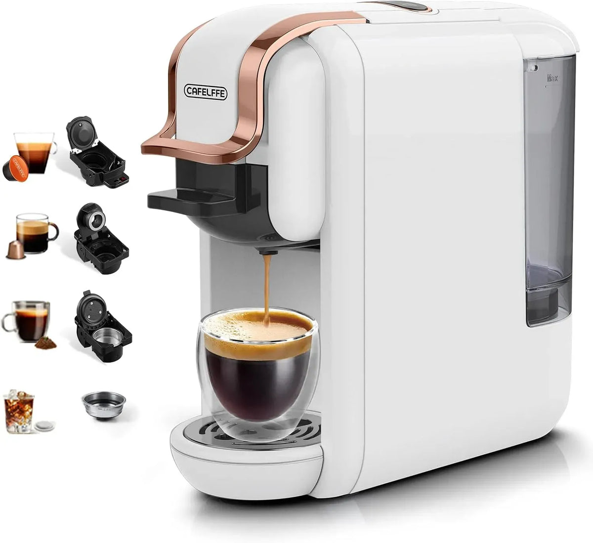 Espressomaschine, 1450 W, CAFELFFE MK-603 4-in-1, 19 Bar Kapsel-Kaffeemaschine für Einzelportionen