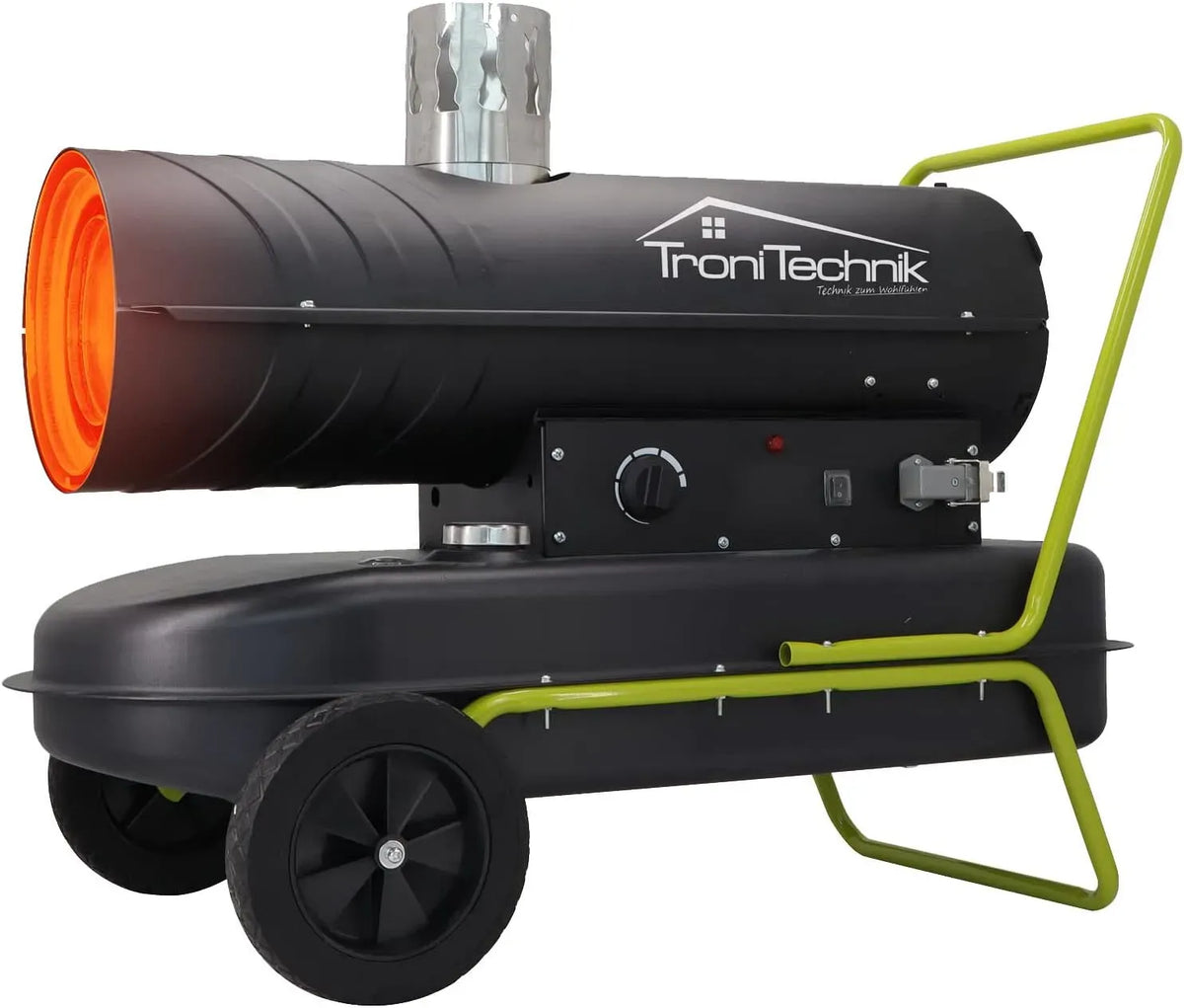 Heißluftgenerator, Dieselheizer, Bauheizer, Heizgerät, 36 L, 20 kW, Thermostat, Wärmefunktion