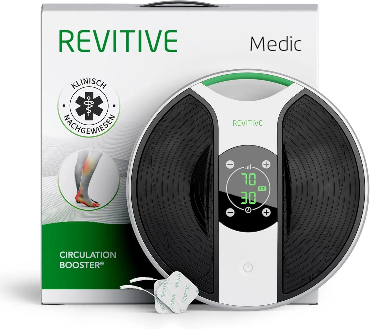 kabellos, Revitive Medic® Durchblutungs-Stimulator, Klinisch nachgewiesene, medikamentenfreie Linderung von Schmerzen in Beinen und Körper