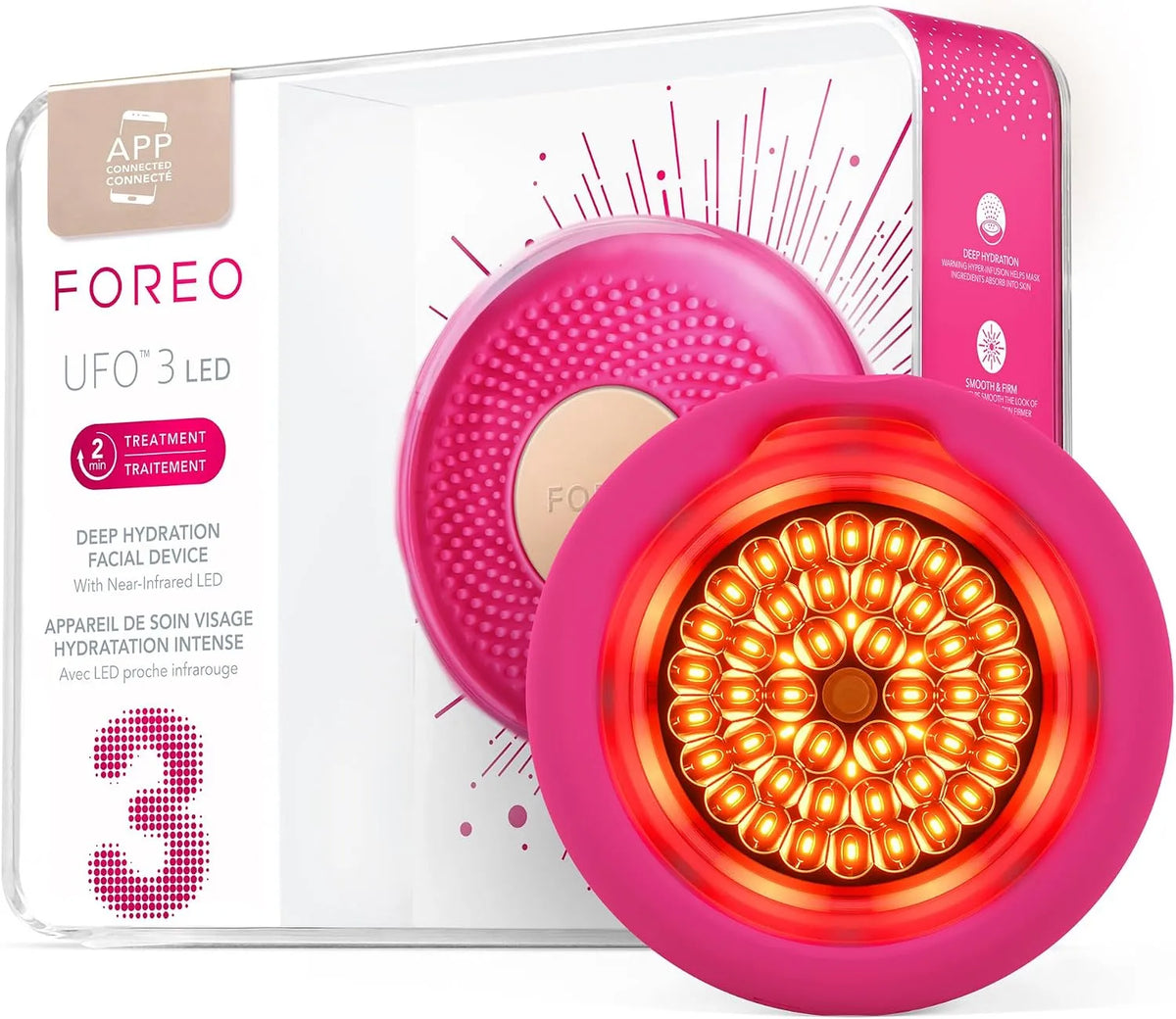 UFO 3 in-1-Gesichtsmasken-Hautpflegegerät, Wärmefunktion, FOREO UFO