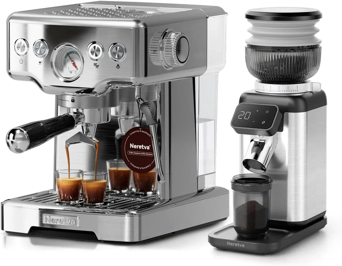 Espressomaschine, gewerblich, Edelstahl, Kaffeemaschine für Espresso