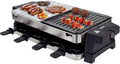 Grill, Edelstahl, für 8 Personen, Stein, Syntrox Germany Edelstahl Design Raclette Bern mit Grill und Heißer Stein für 8 Personen