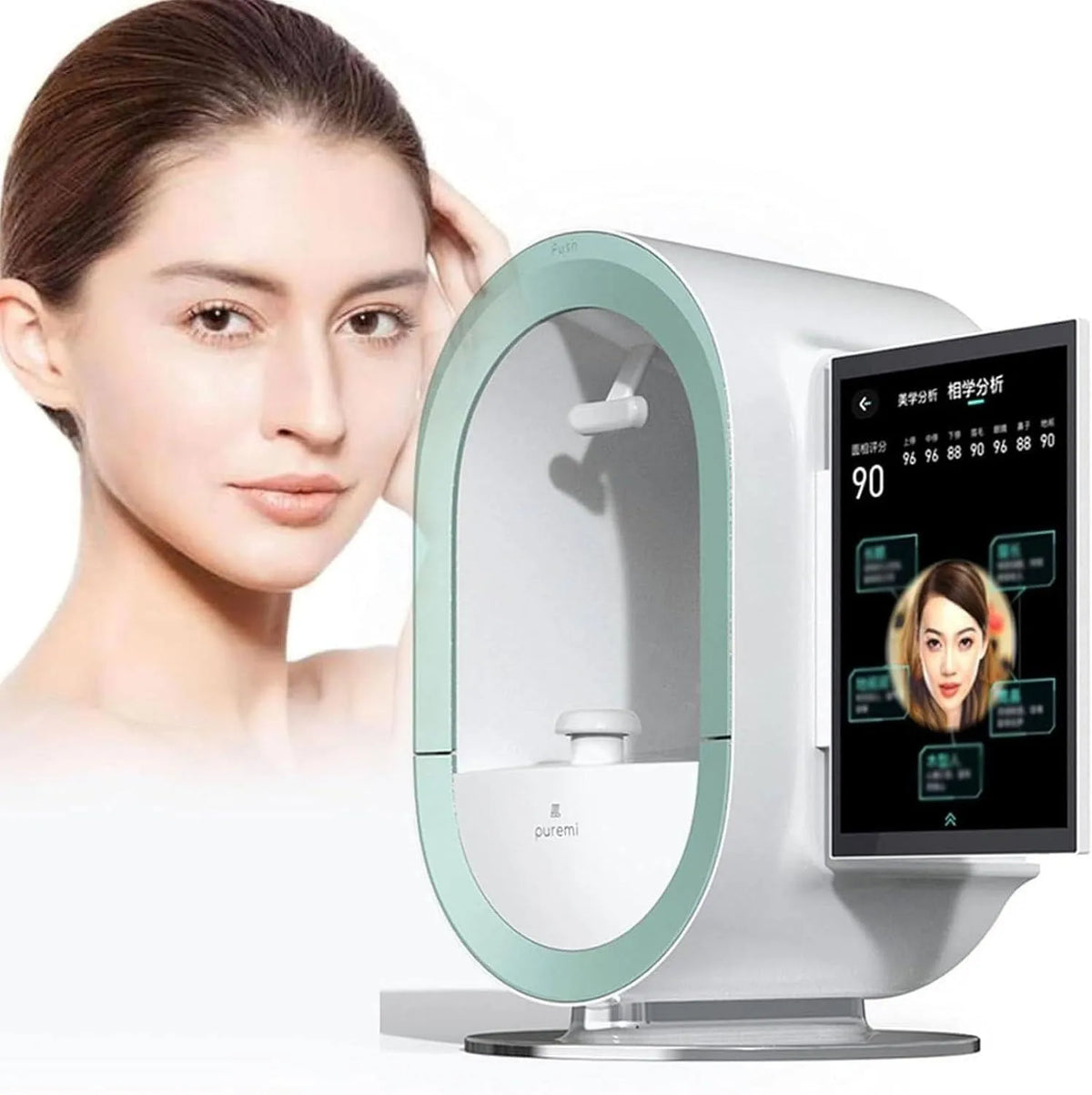 3D-Hautfeuchtigkeitsanalysator Gesichtshauttestgerät, Hautanalysegerät, Gesichtsscanner, Support, 3D-Optik, Wohnzimmergestaltung
