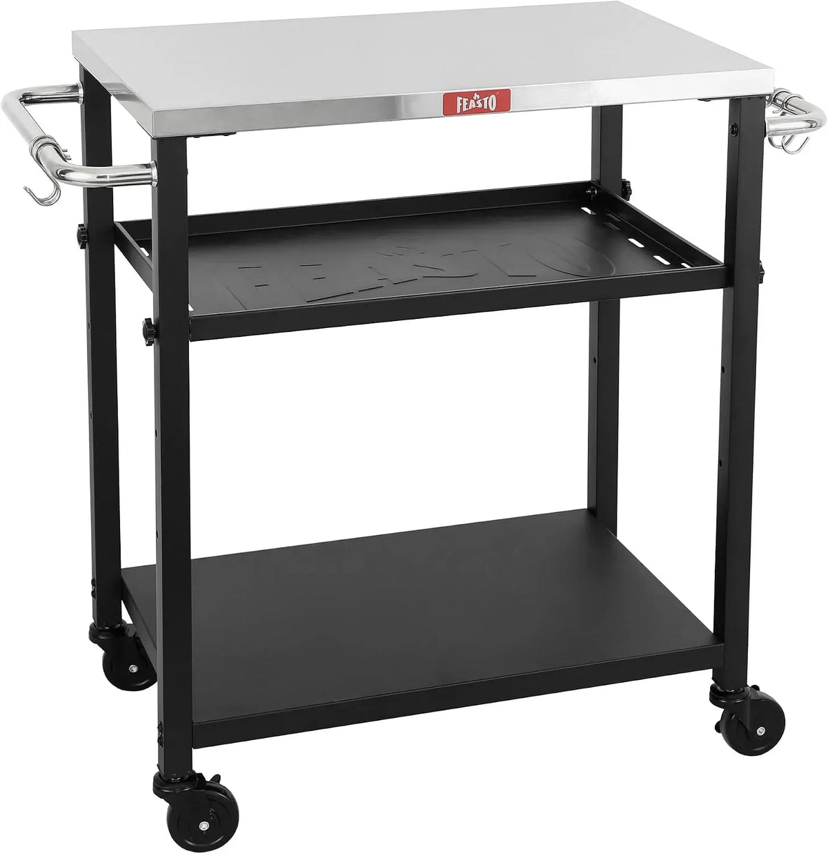 Servierwagen, Grillwagen, Grilltisch, Pizzatisch, Outdoor-Arbeitstisch für Grill