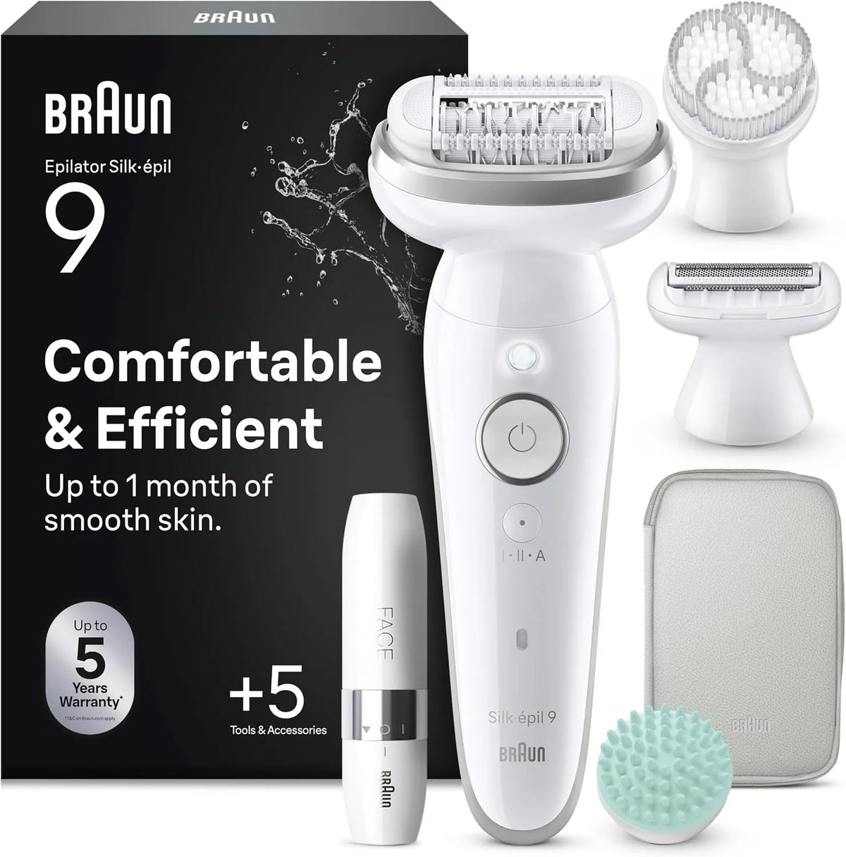 Braun Gesichtsrasierer, Epilierer, Tasche, IP65, Silber