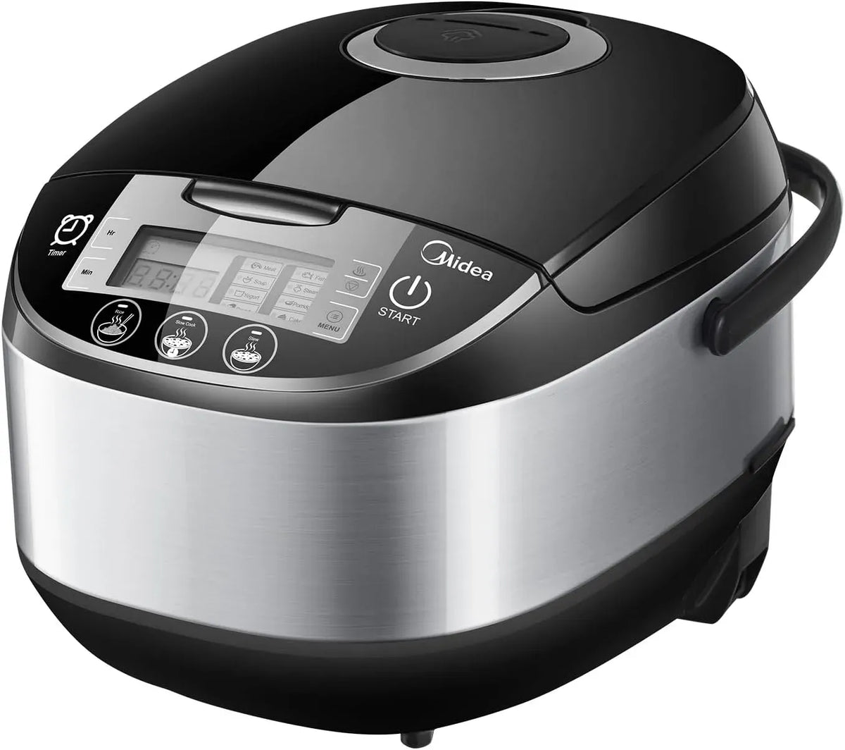 24h Multikocher, Reiskocher, Dampfgarer, Messbecher, Cooker, elektrischer Multikocher, elektrischer Reiskocher, 5 L, 11 Programme, Timer, Schwarz