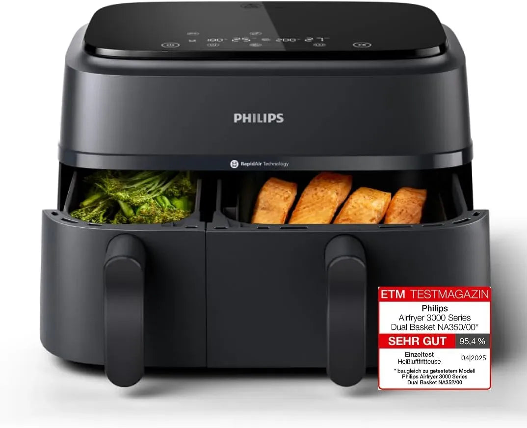 Philips Heißluftfritteuse, 9 L, IPS-Panel, Schwarz