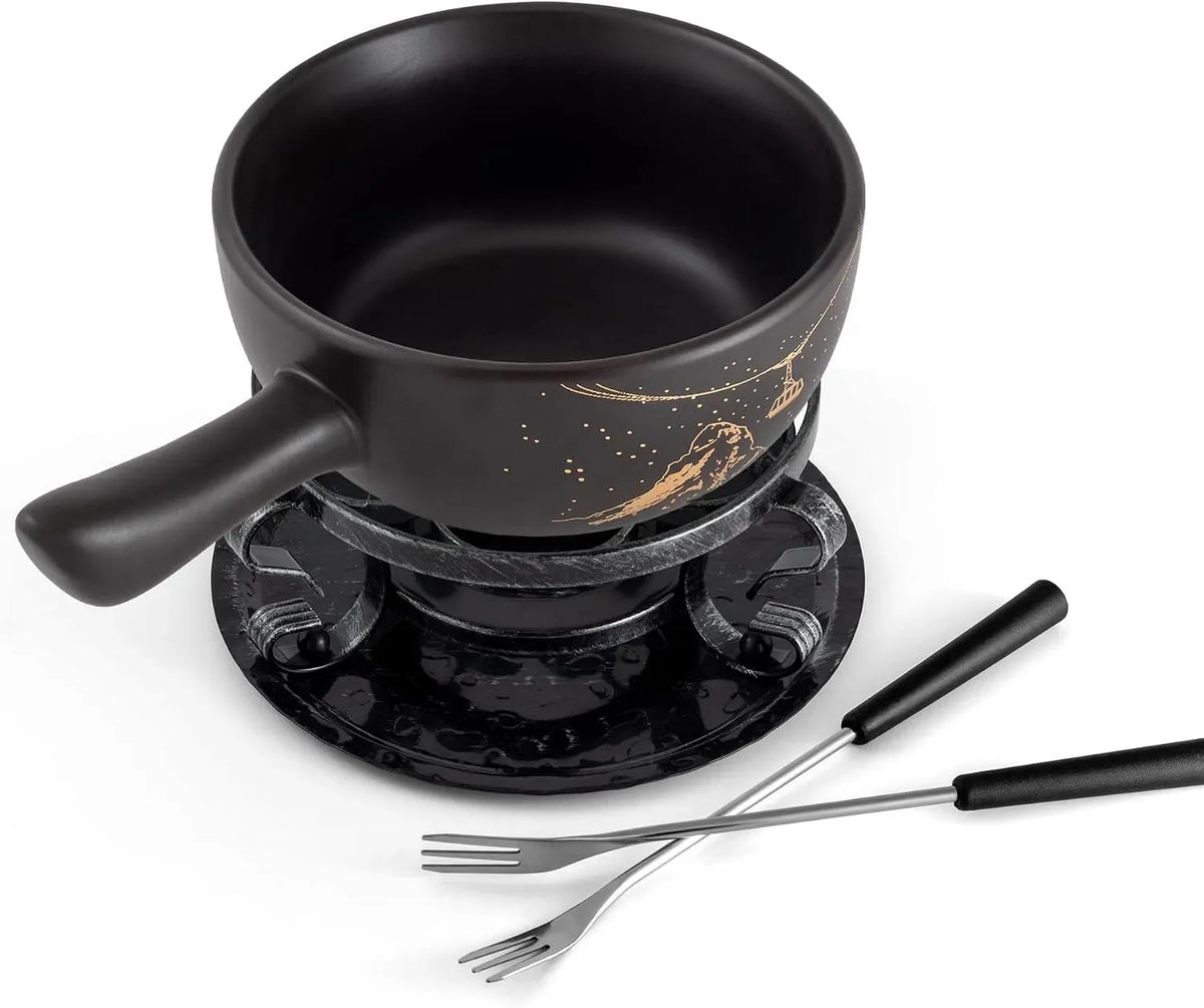 F66901 9-teiliges Fondue, 2.65 L, Edelstahl, für Fleisch, Swissmar