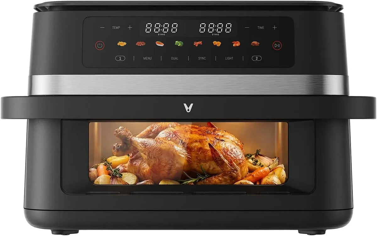 Heißluftfritteuse, 11 L, 2800 W, VIOMI, elektrische Fritteuse ohne Öl, 11L Vortex Pro Flex Heißluftfritteuse mit Trennwand
