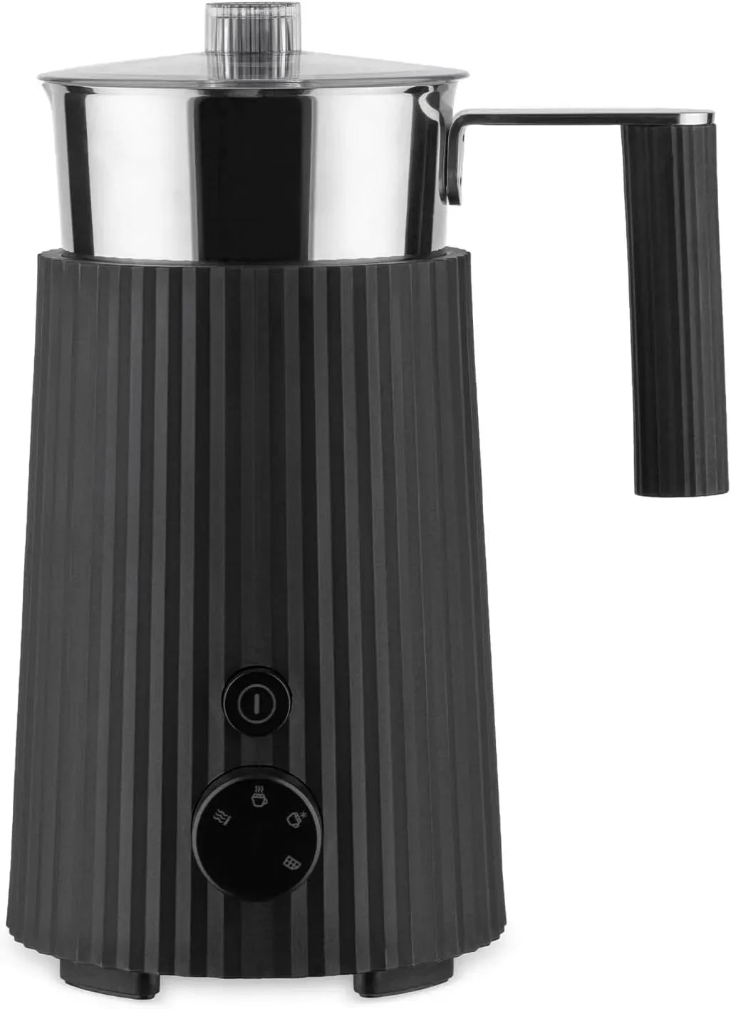 Milchaufschäumer, 600 W, Milchschäumer, Alessi MDL13, Edelstahl, Schwarz, Kanne aus Edelstahl 18/10, 35 cl, Europäischer Stecker 600 W