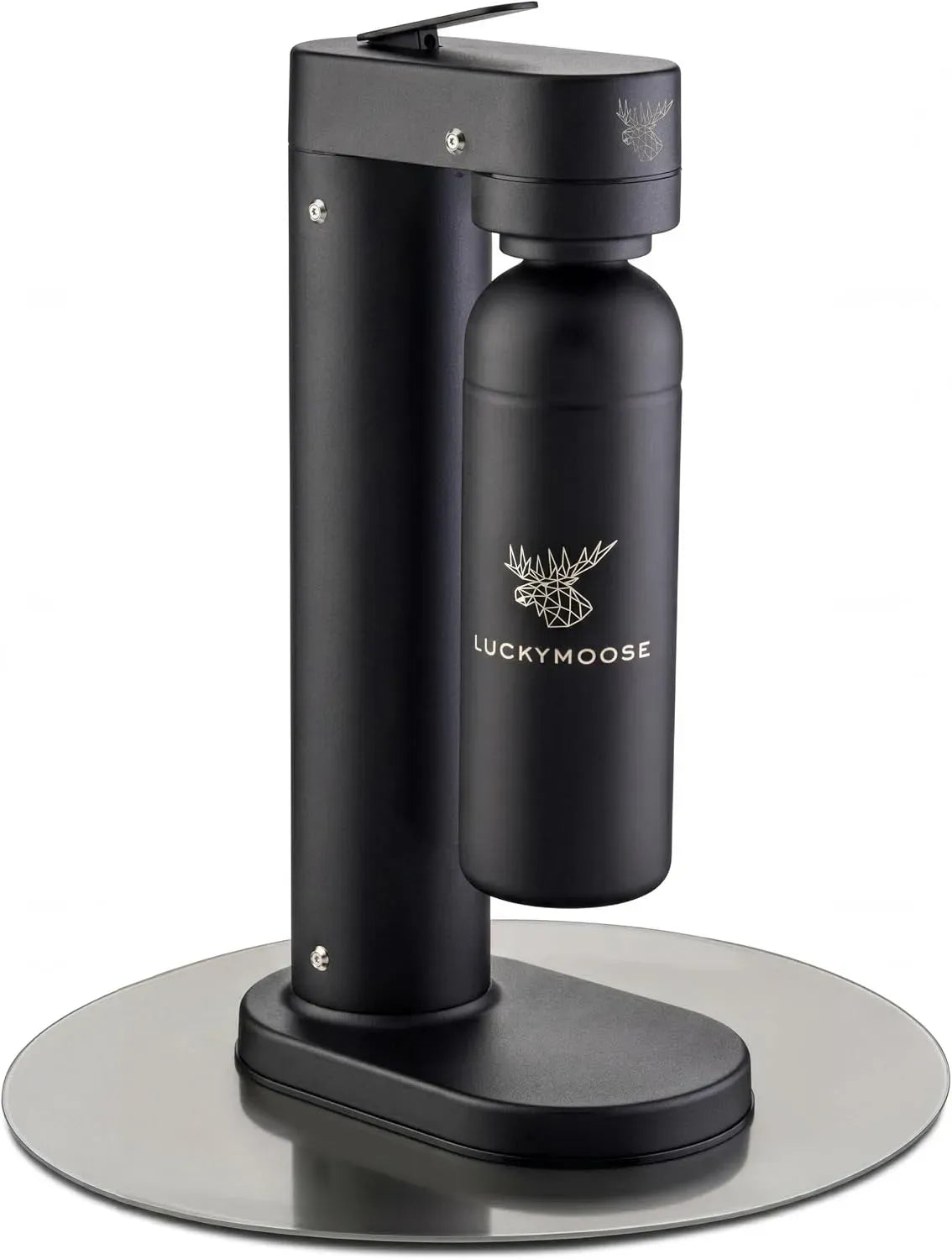 Sprudelwasser Maschine, 1,25 L, Hygiene, herausnehmbar, Edelstahl, Schwarz