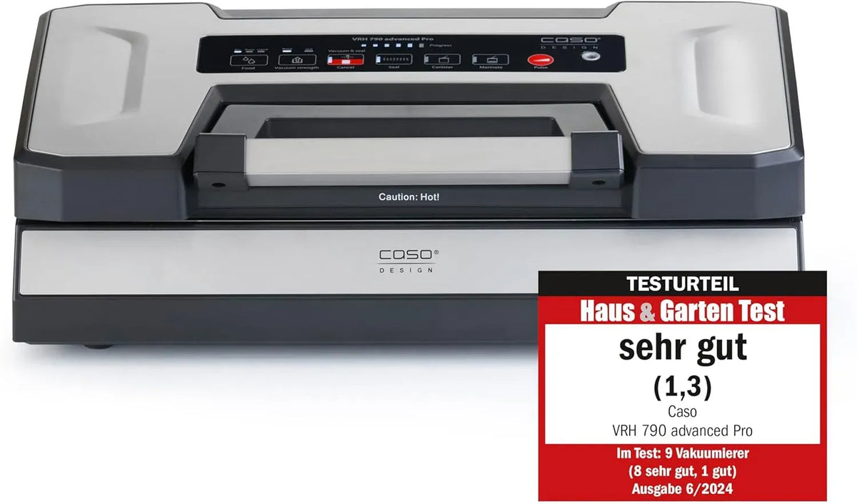 Caso VRH 790 Vakuumierer, Pro, 200 Nonstop‑Vorgänge, TEK Liquid‑Funktion